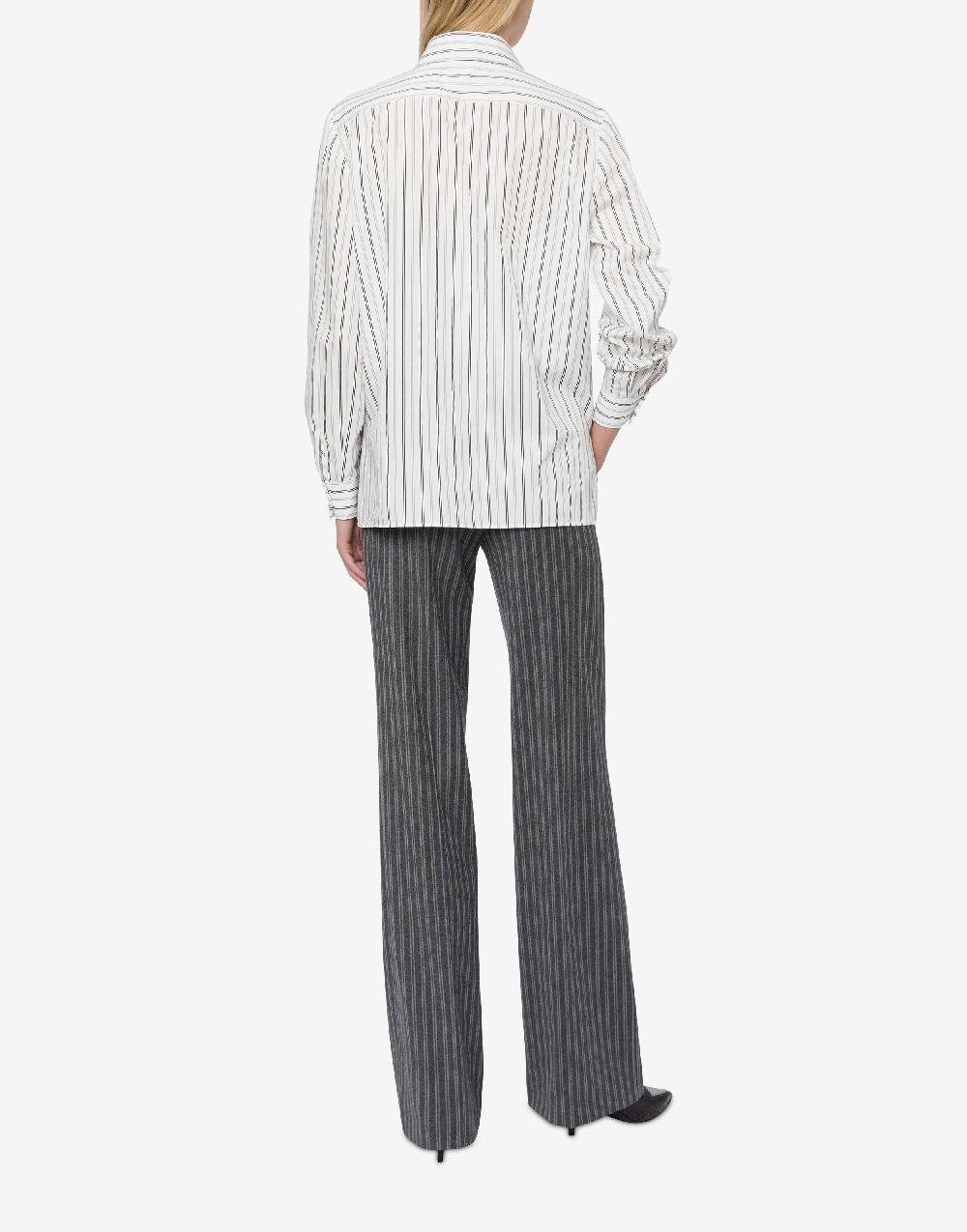 Alberta Ferretti Camicia in drill rigato con gilet Vendita Economica