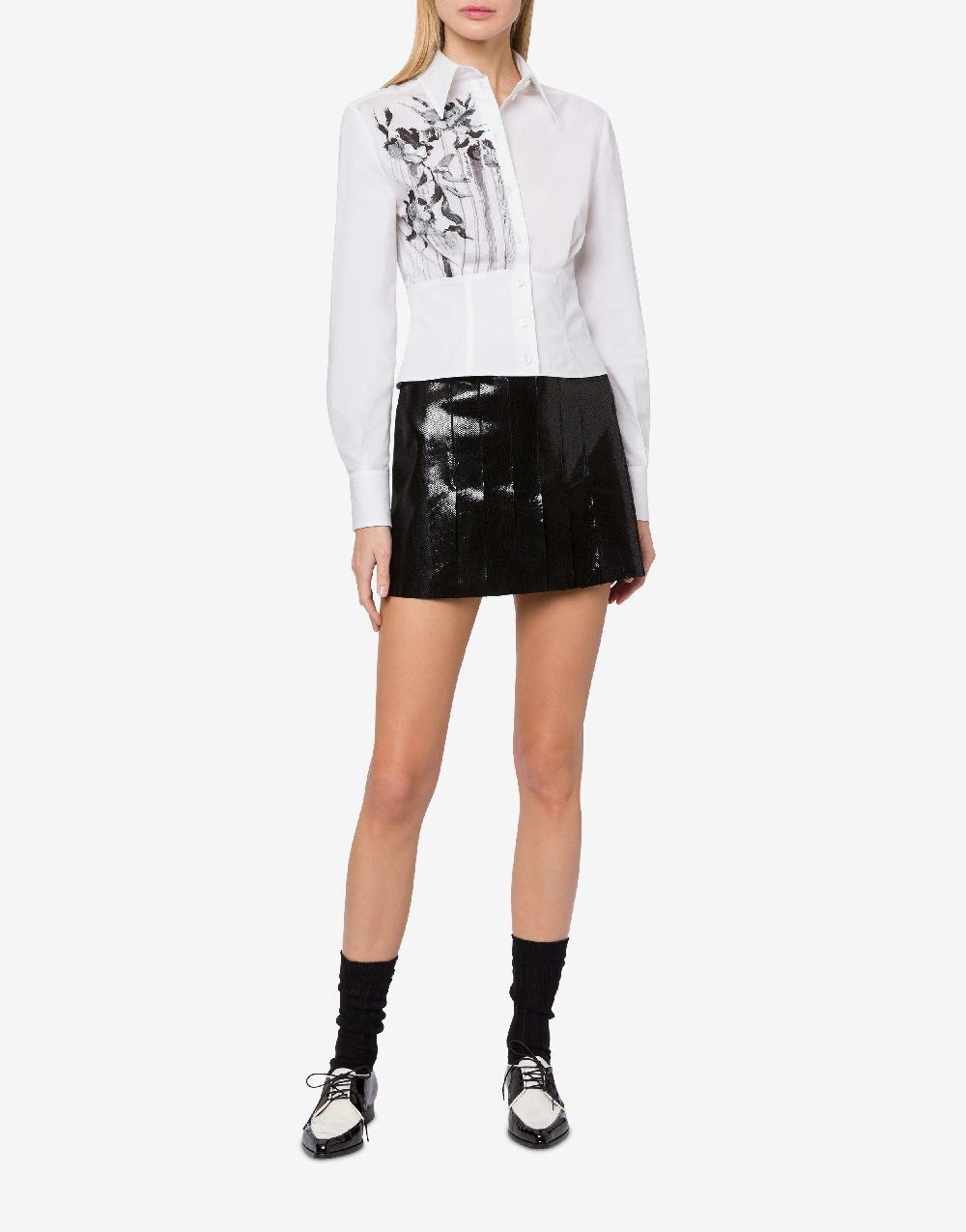 Alberta Ferretti Camicia in popeline stretch Dripping Roses Vendite Flash
