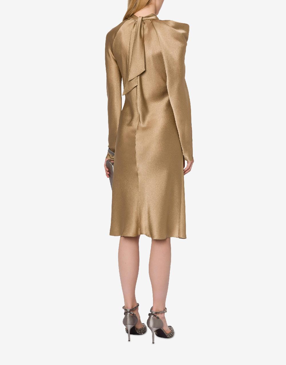 Alberta Ferretti Abito midi in raso con ruche Comprare a buon mercato