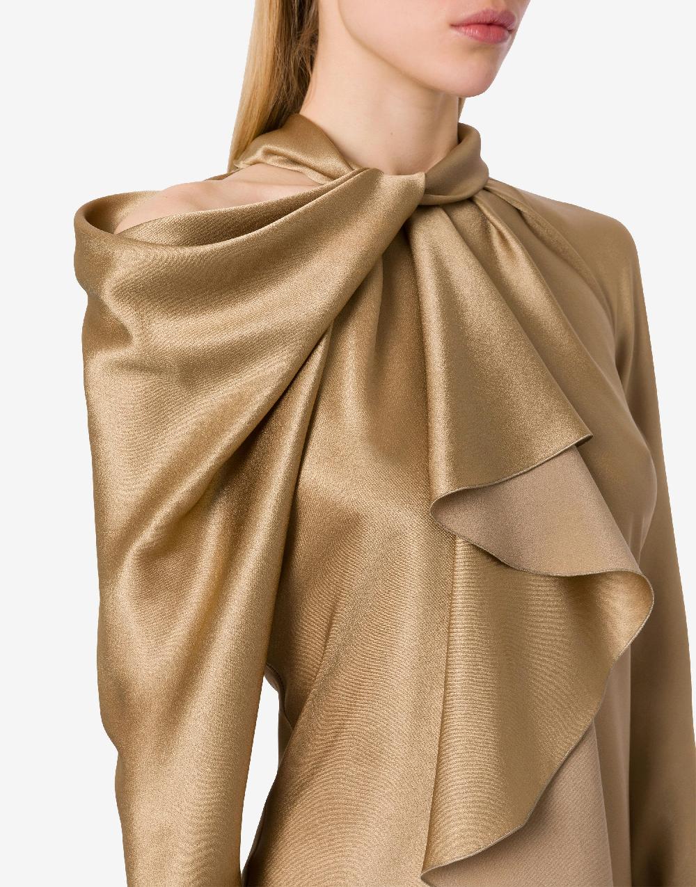 Alberta Ferretti Abito midi in raso con ruche Comprare a buon mercato