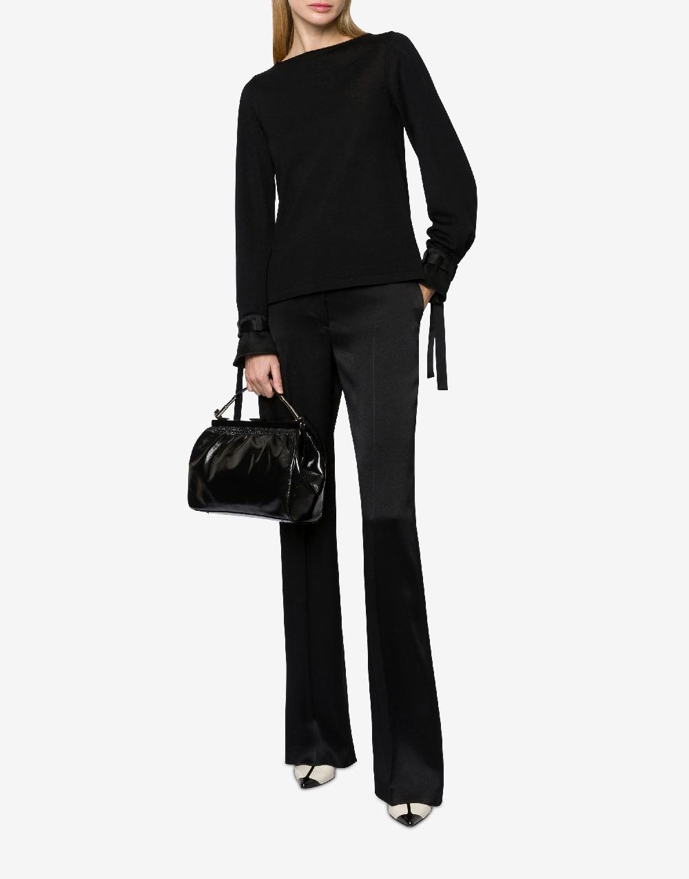 Alberta Ferretti Maglia in lana con nastri in raso Vendite stagionali
