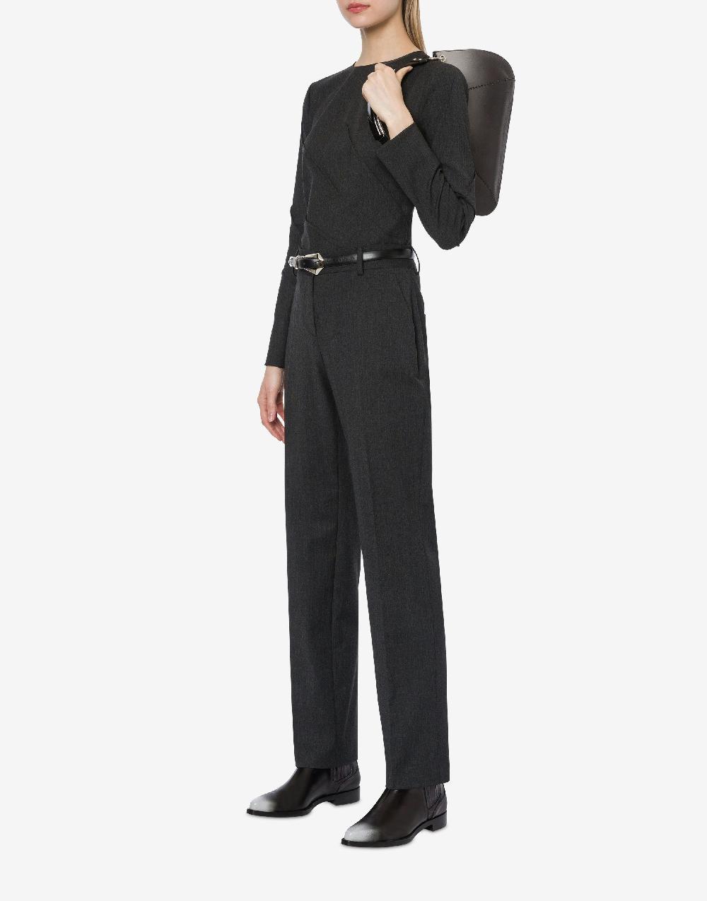 Alberta Ferretti Pantalone in twill di lana stretch Vendita calda