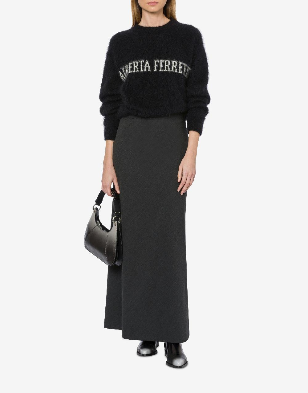 Alberta Ferretti Maglione in mohair superkid con logo Offerta temporanea