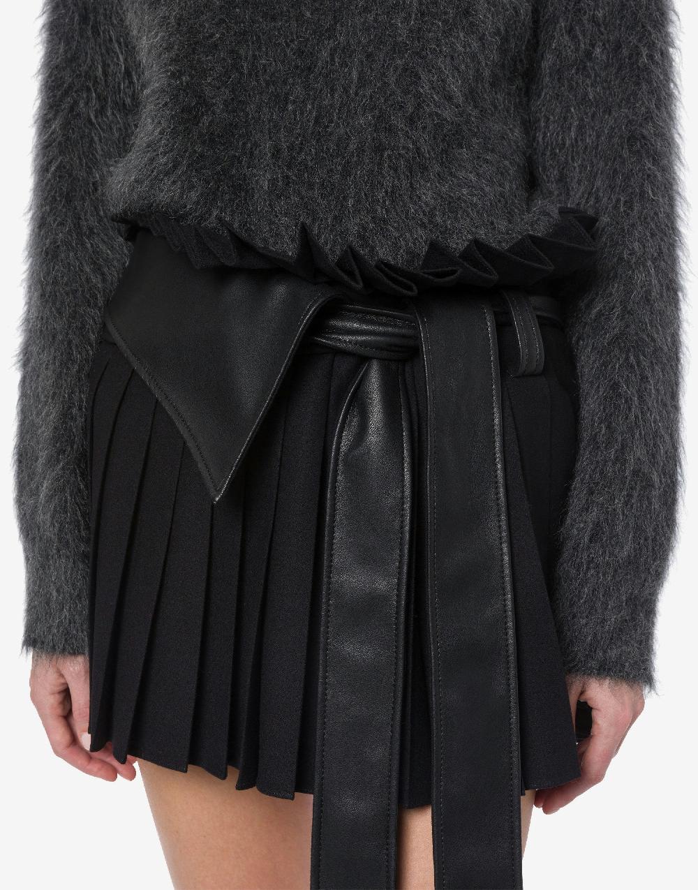 Alberta Ferretti Minigonna a pieghe in twill di lana stretch Lightning offer