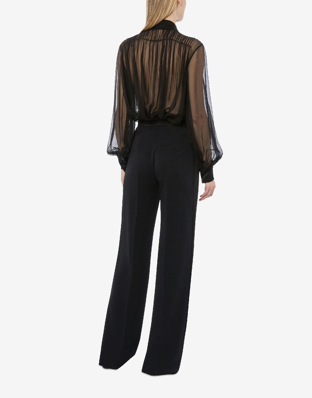 Alberta Ferretti Pantalone in cady stretch con dettagli in raso Nuovi prodotti