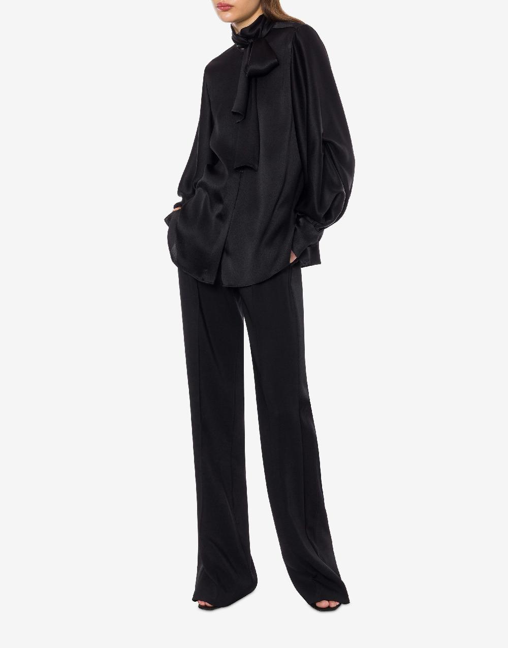 Alberta Ferretti Camicia in raso con collo lavallière Bestseller