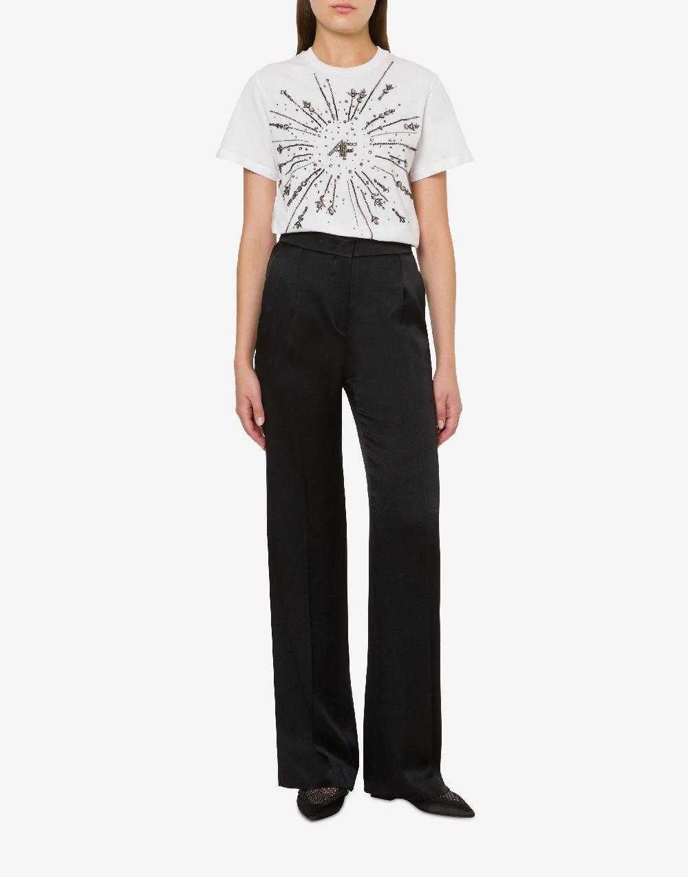 Alberta Ferretti T-shirt in jersey organico con ricamo Offerte giornaliere