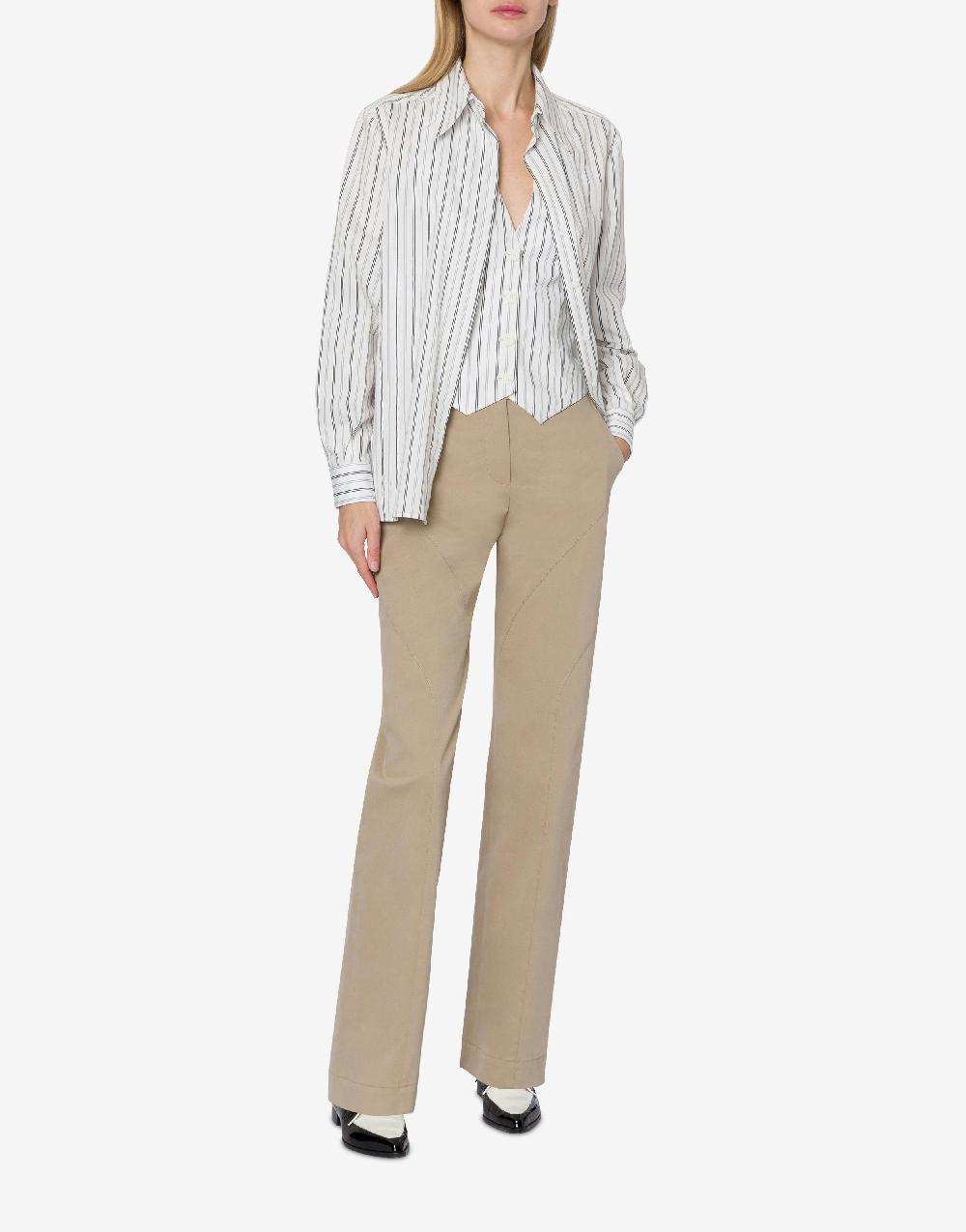 Alberta Ferretti Pantalone in gabardina di cotone stretch Offerte speciali