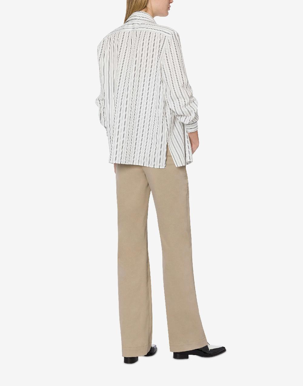 Alberta Ferretti Pantalone in gabardina di cotone stretch Offerte speciali
