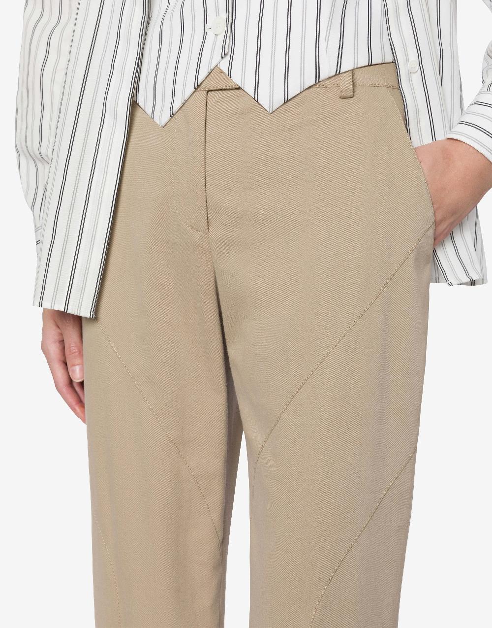Alberta Ferretti Pantalone in gabardina di cotone stretch Offerte speciali