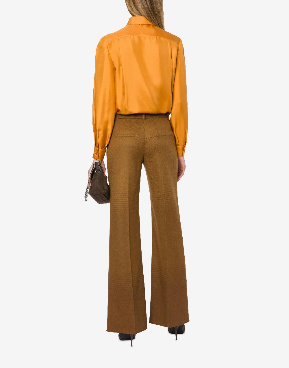 Alberta Ferretti Camicia in twill di seta con sciarpina Enormi risparmi