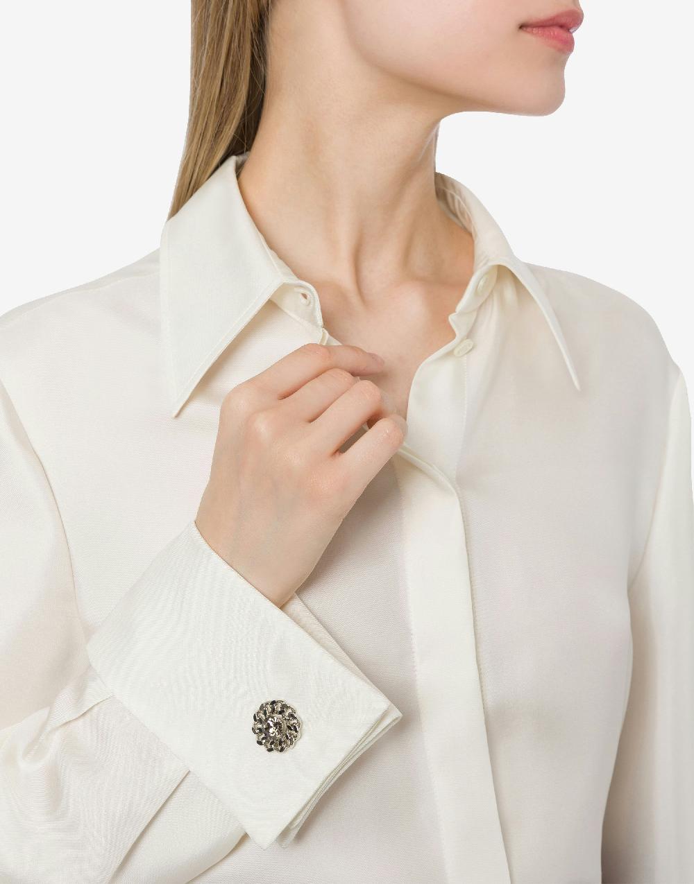 Alberta Ferretti Camicia in twill di seta con bottoni gioiello Super Saving Price