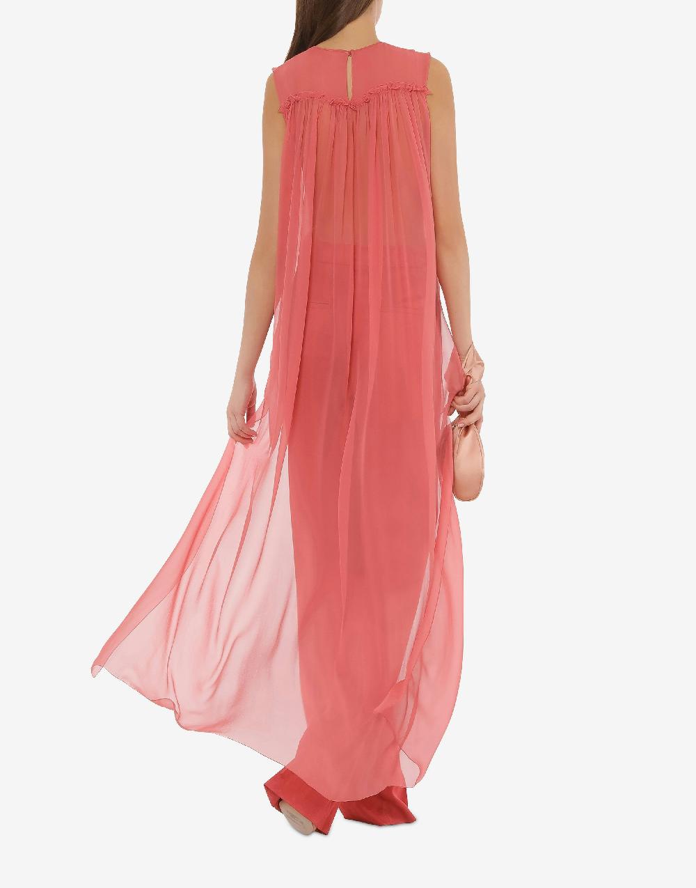 Alberta Ferretti Blusa in chiffon organico con ruches Promozione temporanea