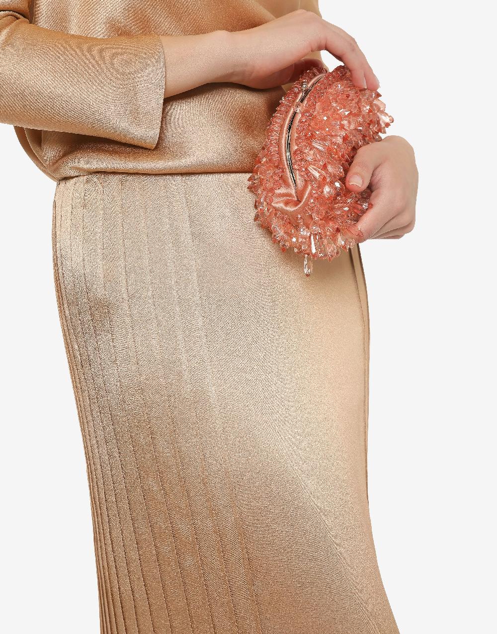 Alberta Ferretti Gonna lunga in raso con plissé Fino al 65% di sconto