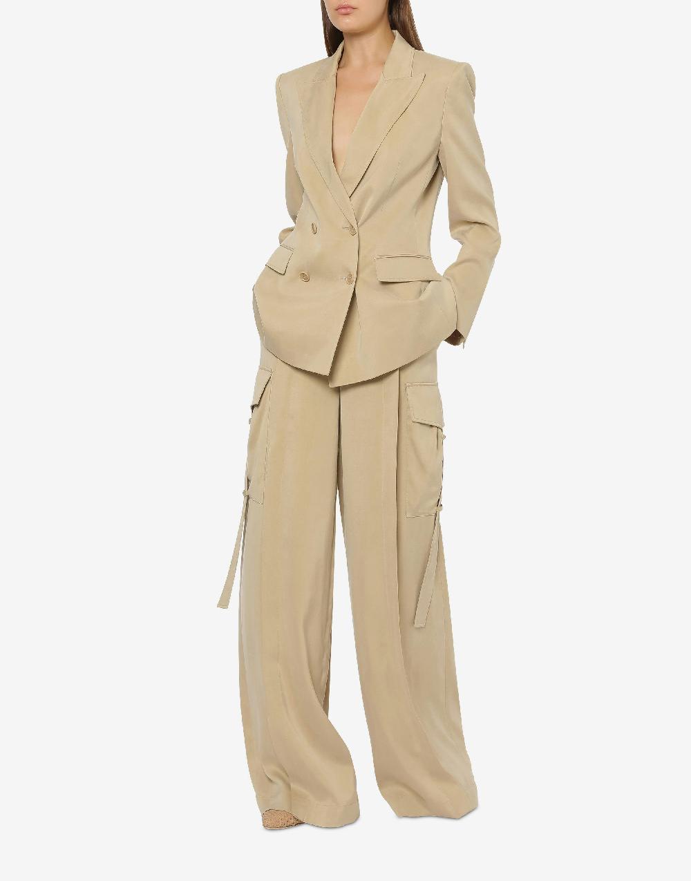 Alberta Ferretti Pantalone oversize in tela lavata Enormi sconti