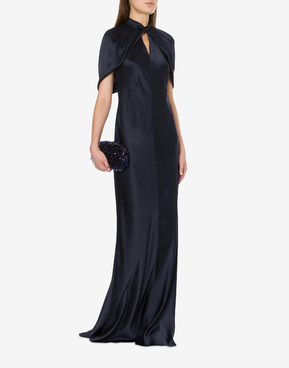Alberta Ferretti Abito in raso con maniche a mantella 50% di sconto con spedizione gratuita