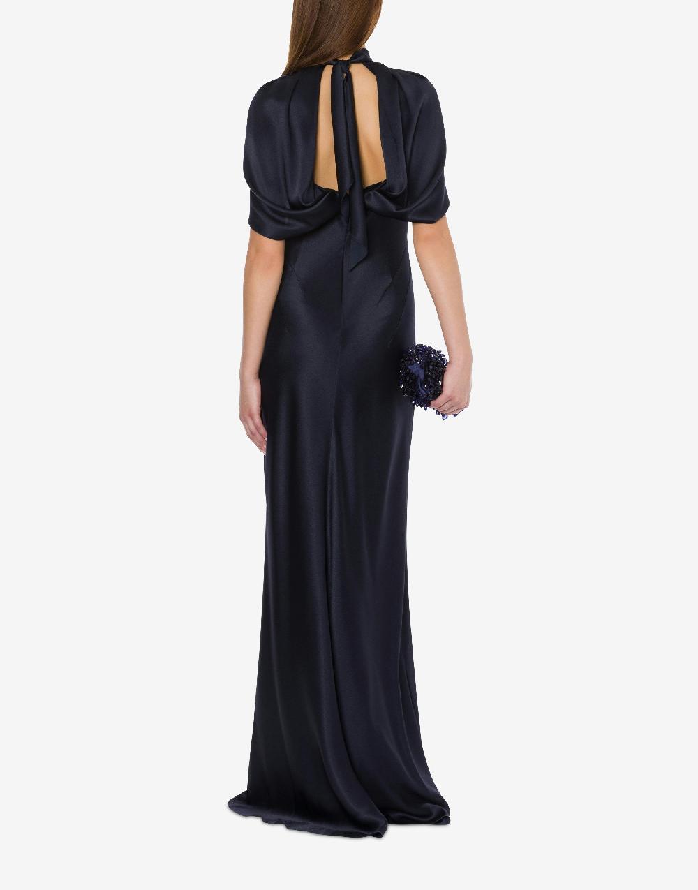 Alberta Ferretti Abito in raso con maniche a mantella 50% di sconto con spedizione gratuita