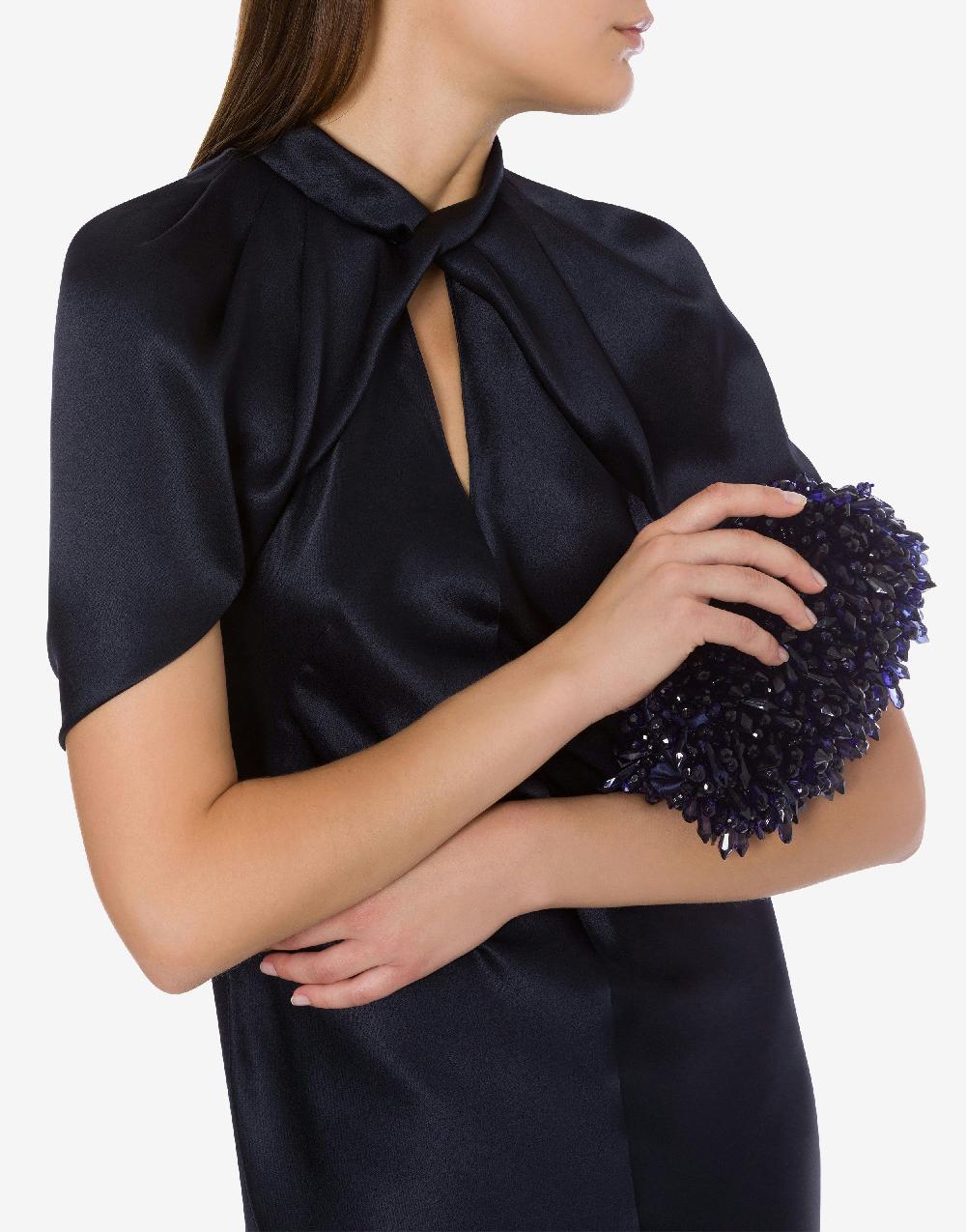 Alberta Ferretti Abito in raso con maniche a mantella 50% di sconto con spedizione gratuita
