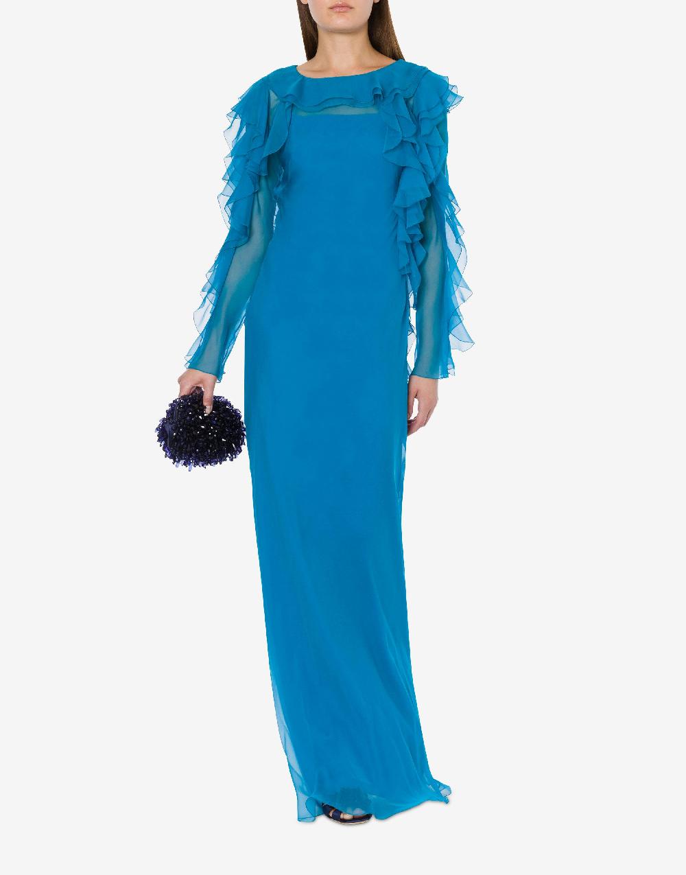 Alberta Ferretti Abito lungo in chiffon organico Cocktail Italy