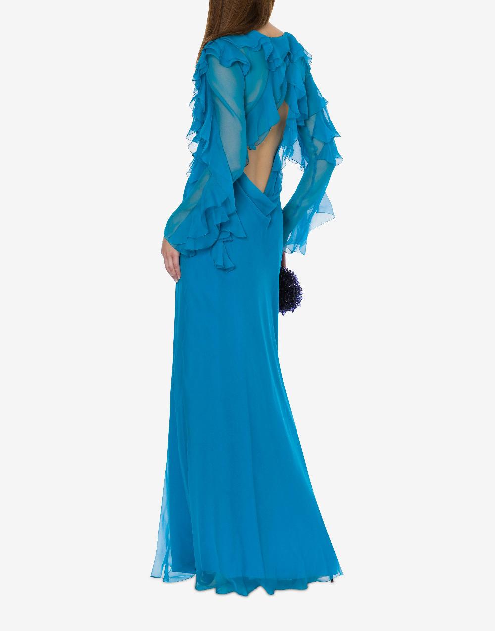 Alberta Ferretti Abito lungo in chiffon organico Cocktail Italy
