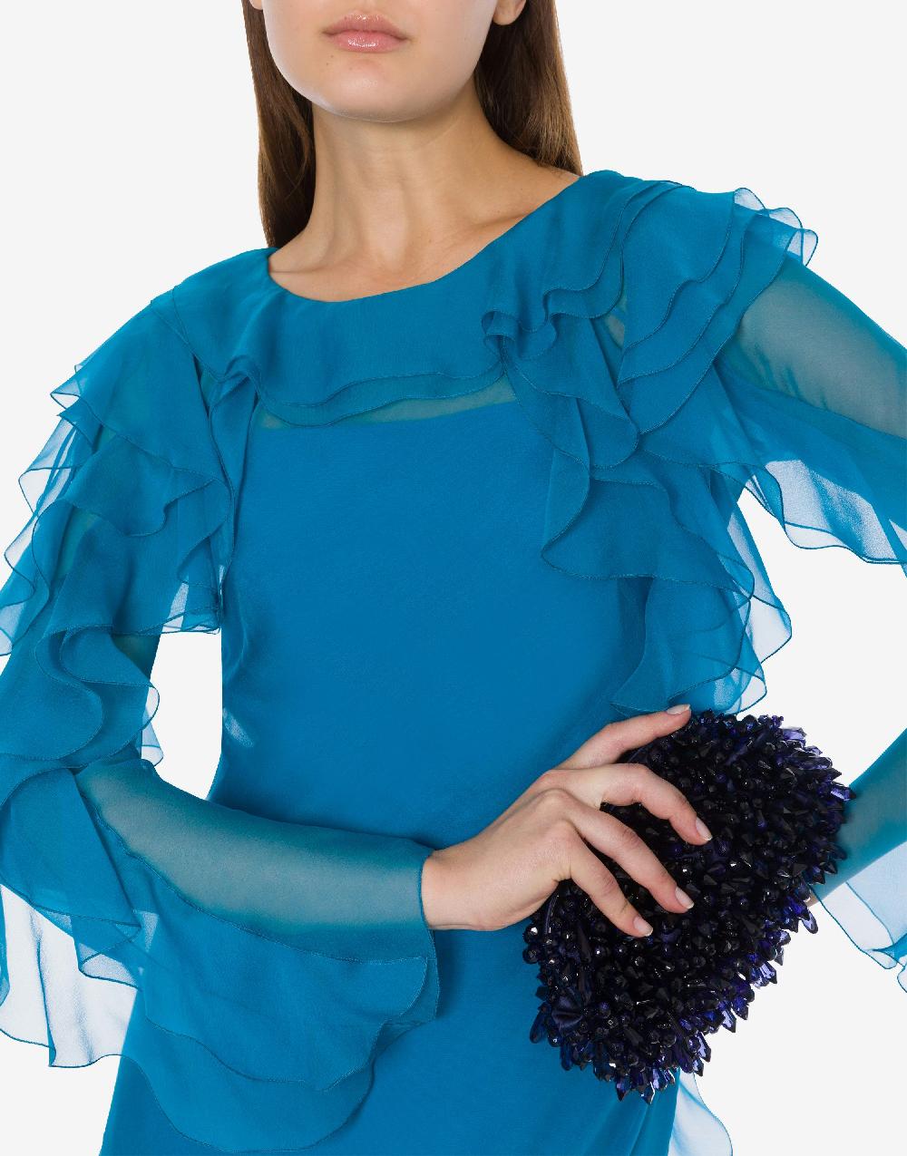 Alberta Ferretti Abito lungo in chiffon organico Cocktail Italy
