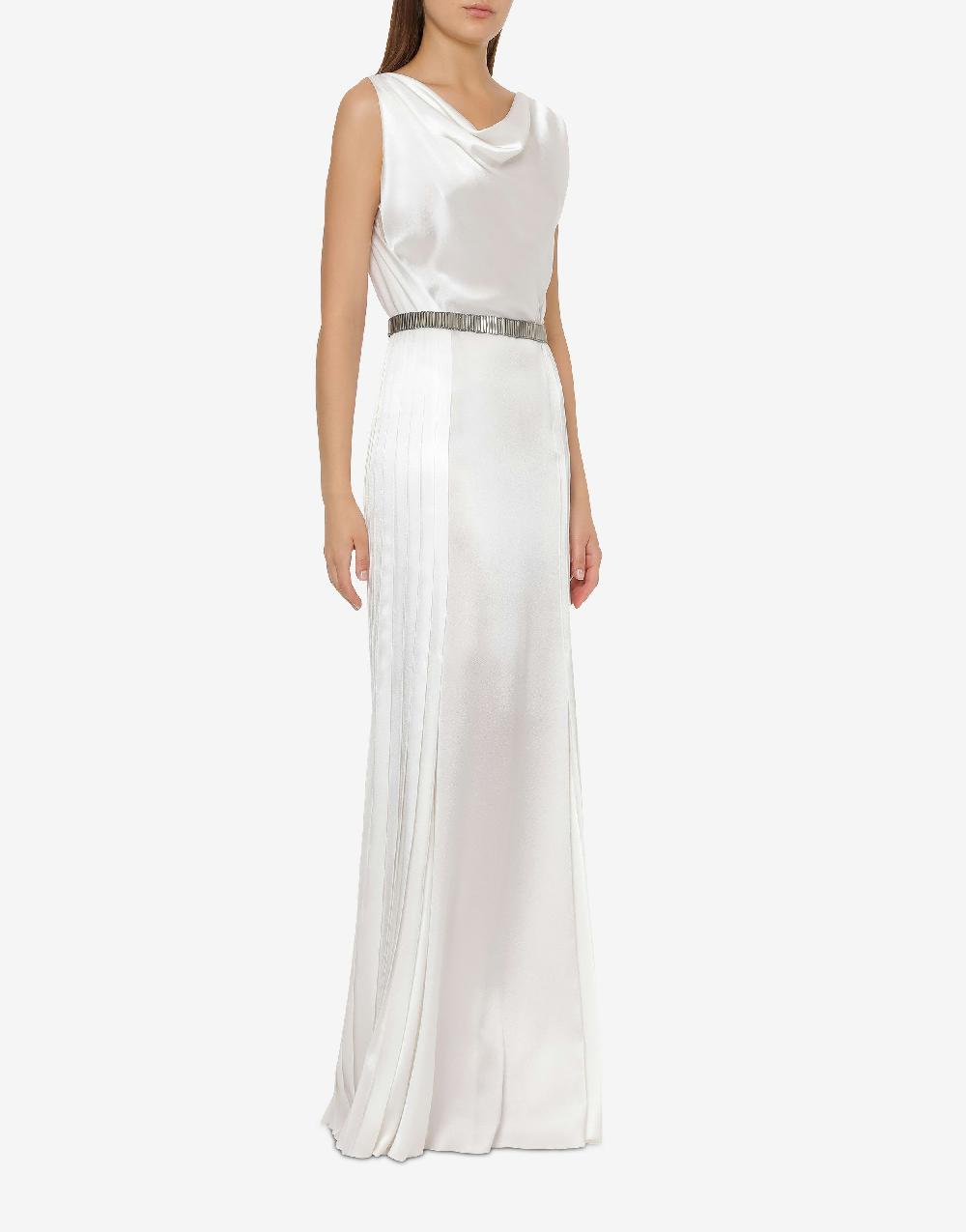 Alberta Ferretti Abito in raso con plissé Cocktail Italia