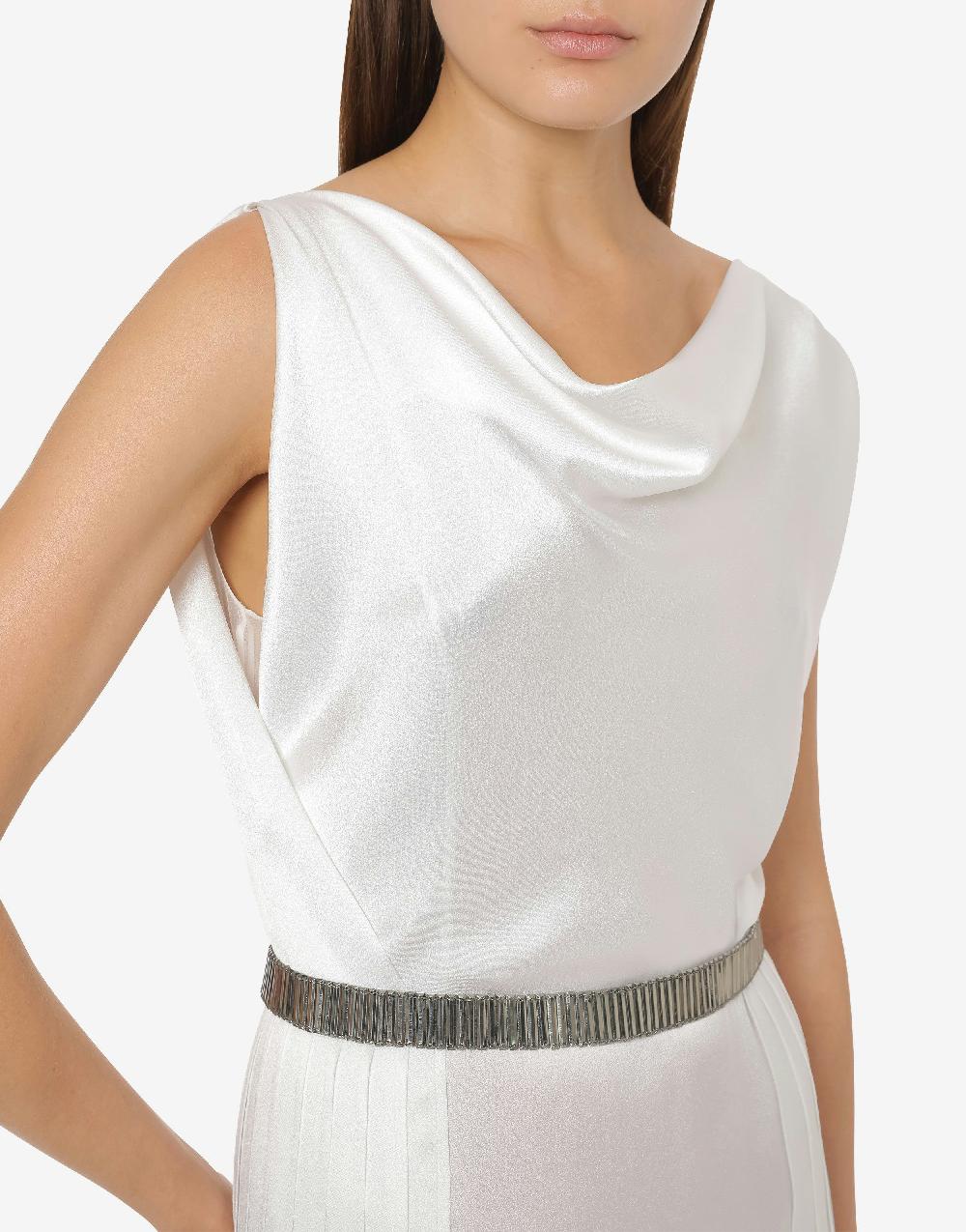 Alberta Ferretti Abito in raso con plissé Cocktail Italia