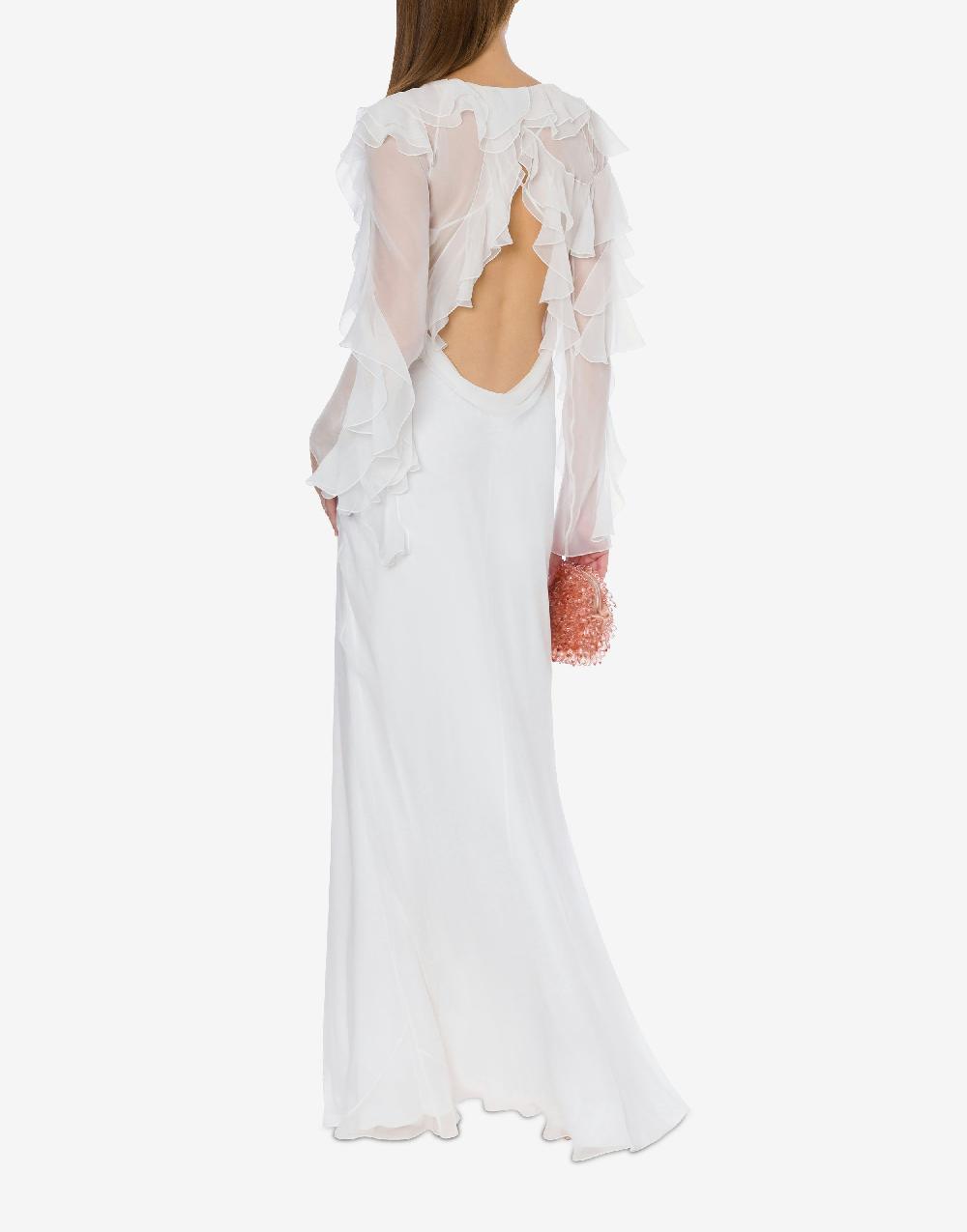 Alberta Ferretti Abito lungo in chiffon organico Cocktail In Linea
