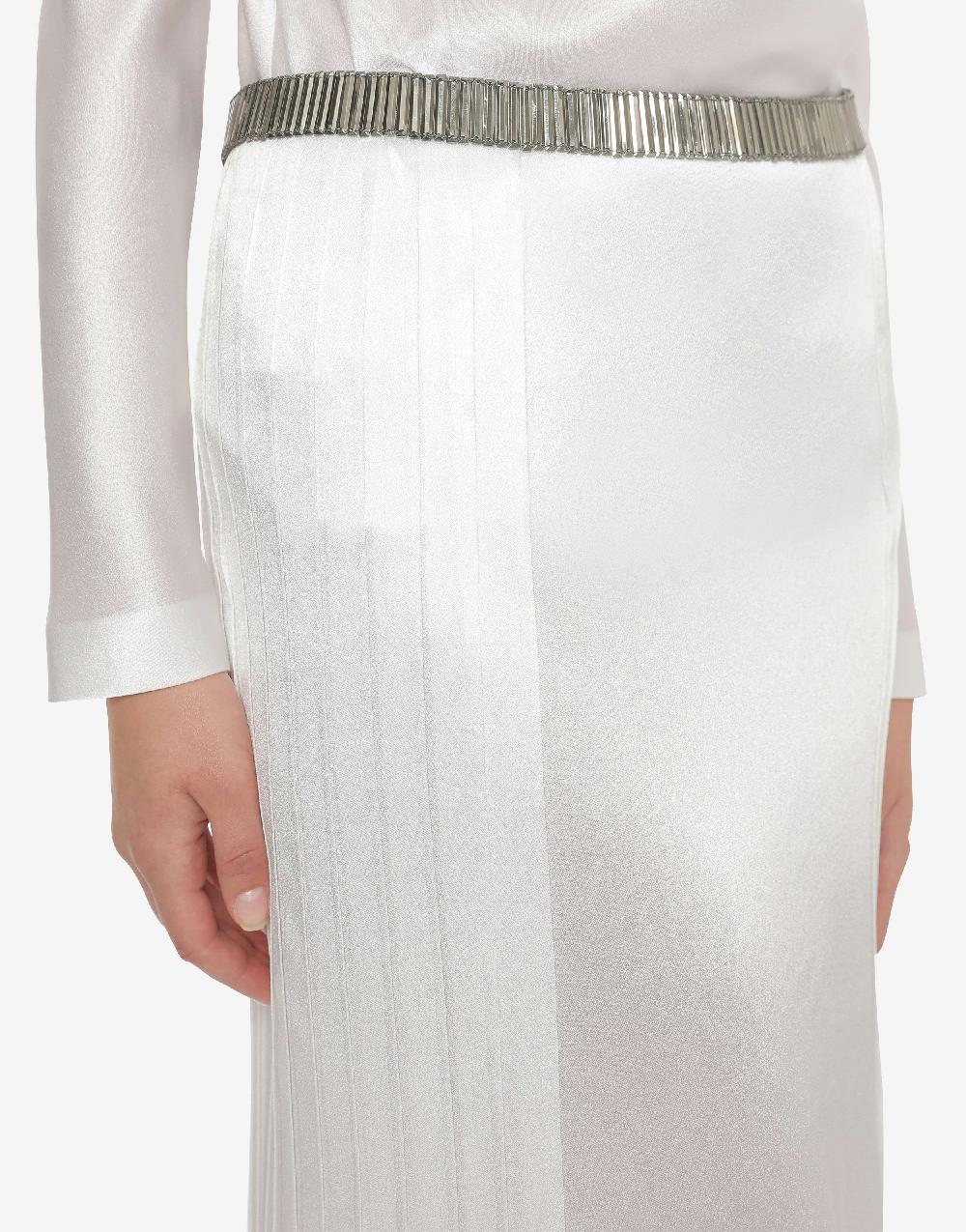 Alberta Ferretti Gonna lunga in raso con plissé Qualità