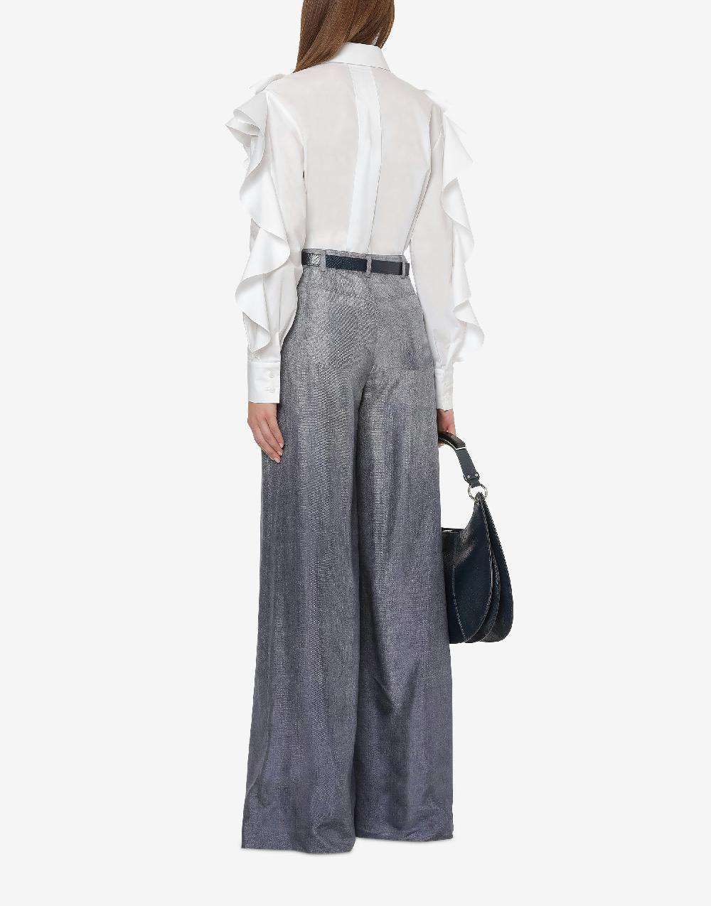 Alberta Ferretti Camicia in popeline stretch con ruches Negozi Online