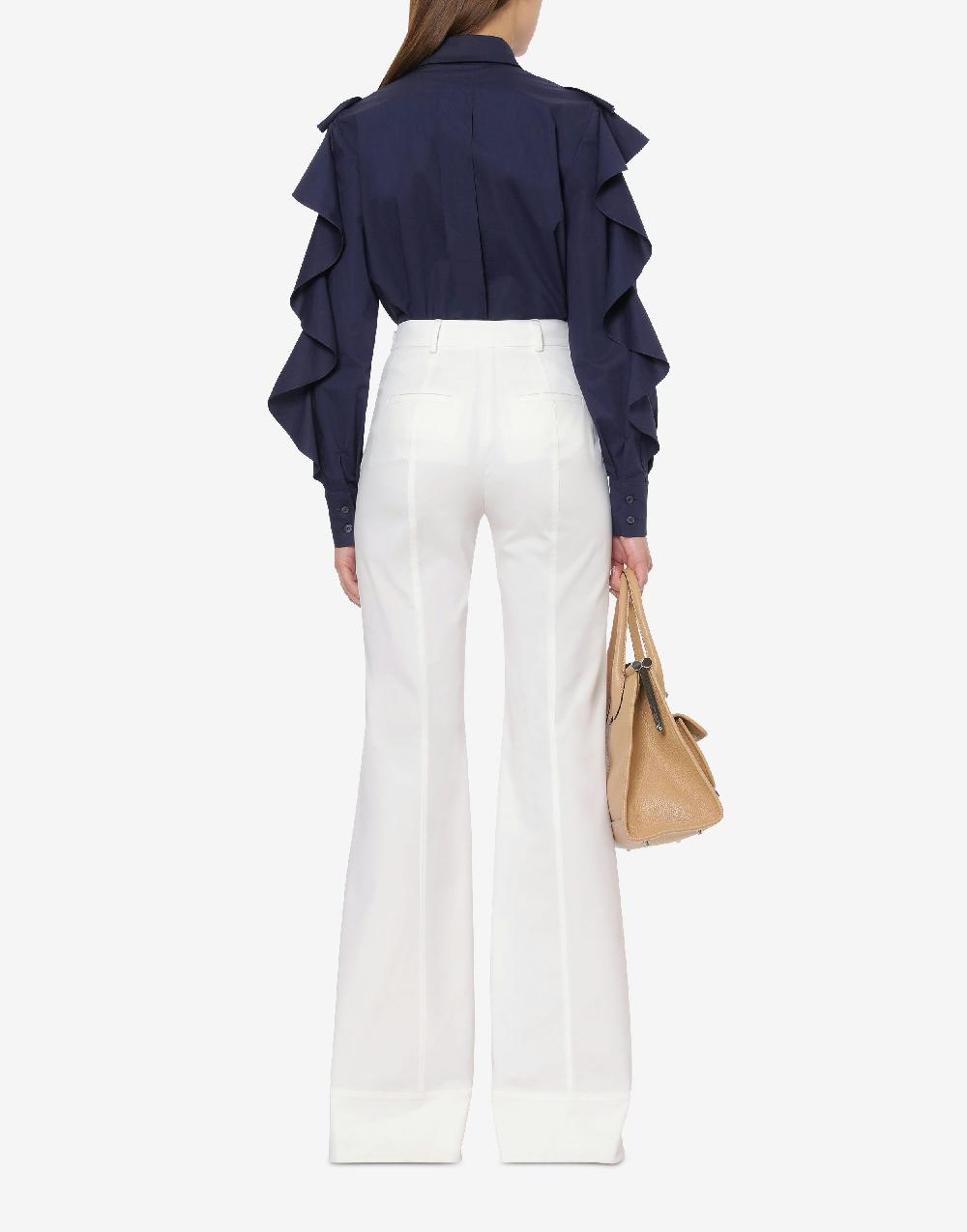 Alberta Ferretti Camicia in popeline stretch con ruches Acquista Ora
