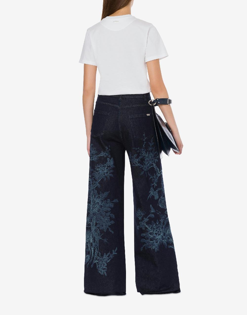 Alberta Ferretti T-shirt in jersey con ricamo paillettes e stones Sottocosto