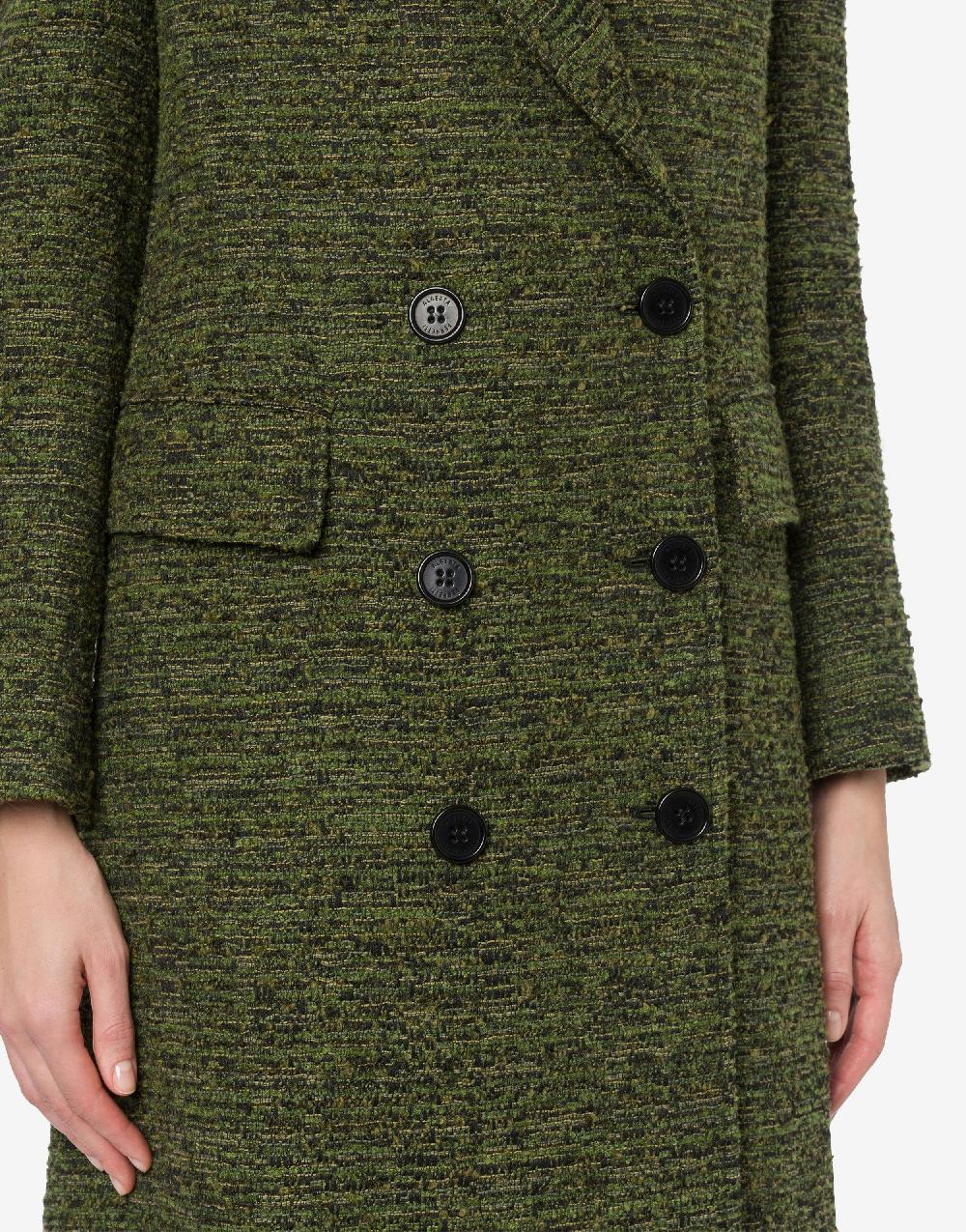 Alberta Ferretti Cappotto doppiopetto in tweed bottonato Presa