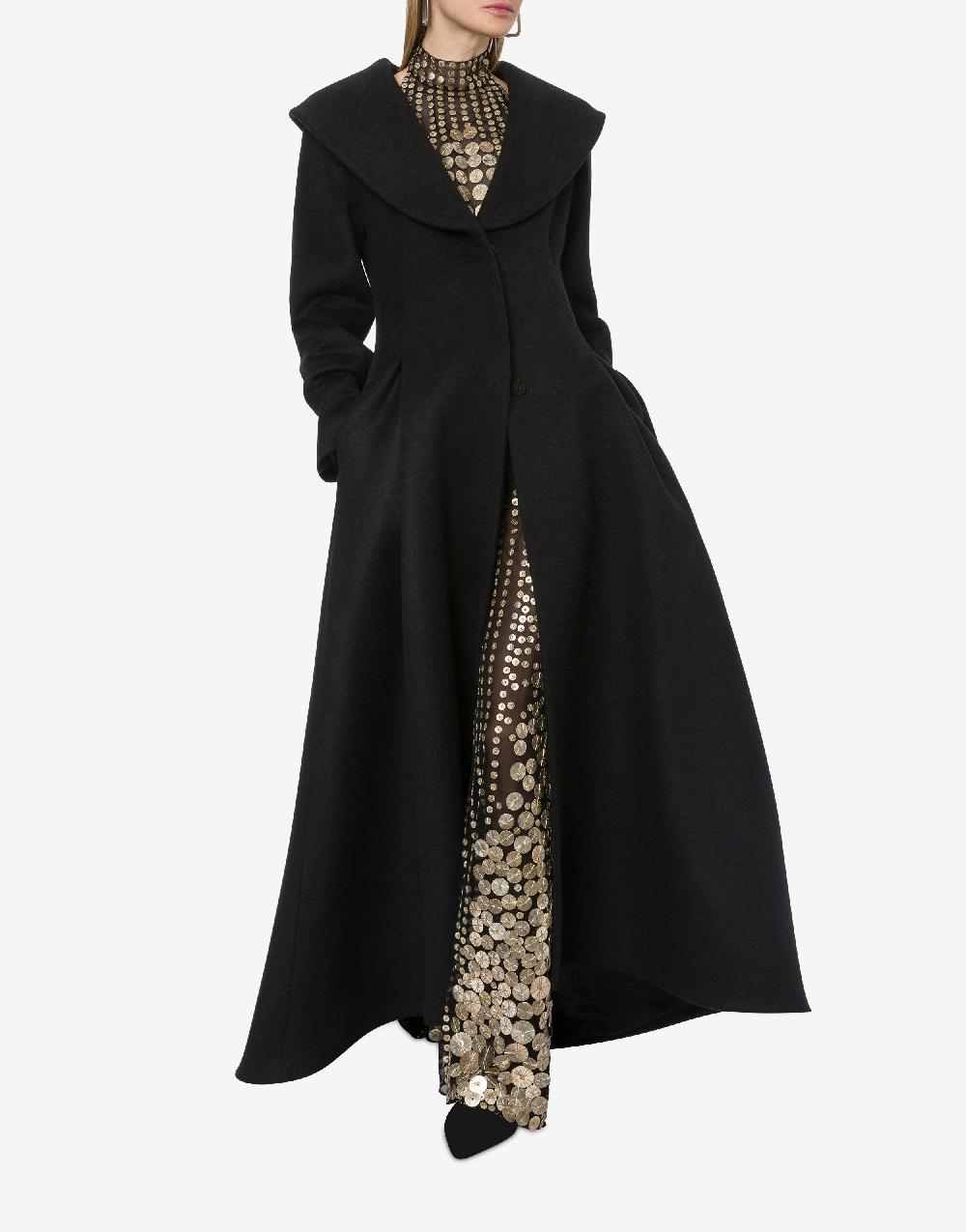 Alberta Ferretti Cappotto in panno di lana e cashmere Sconto