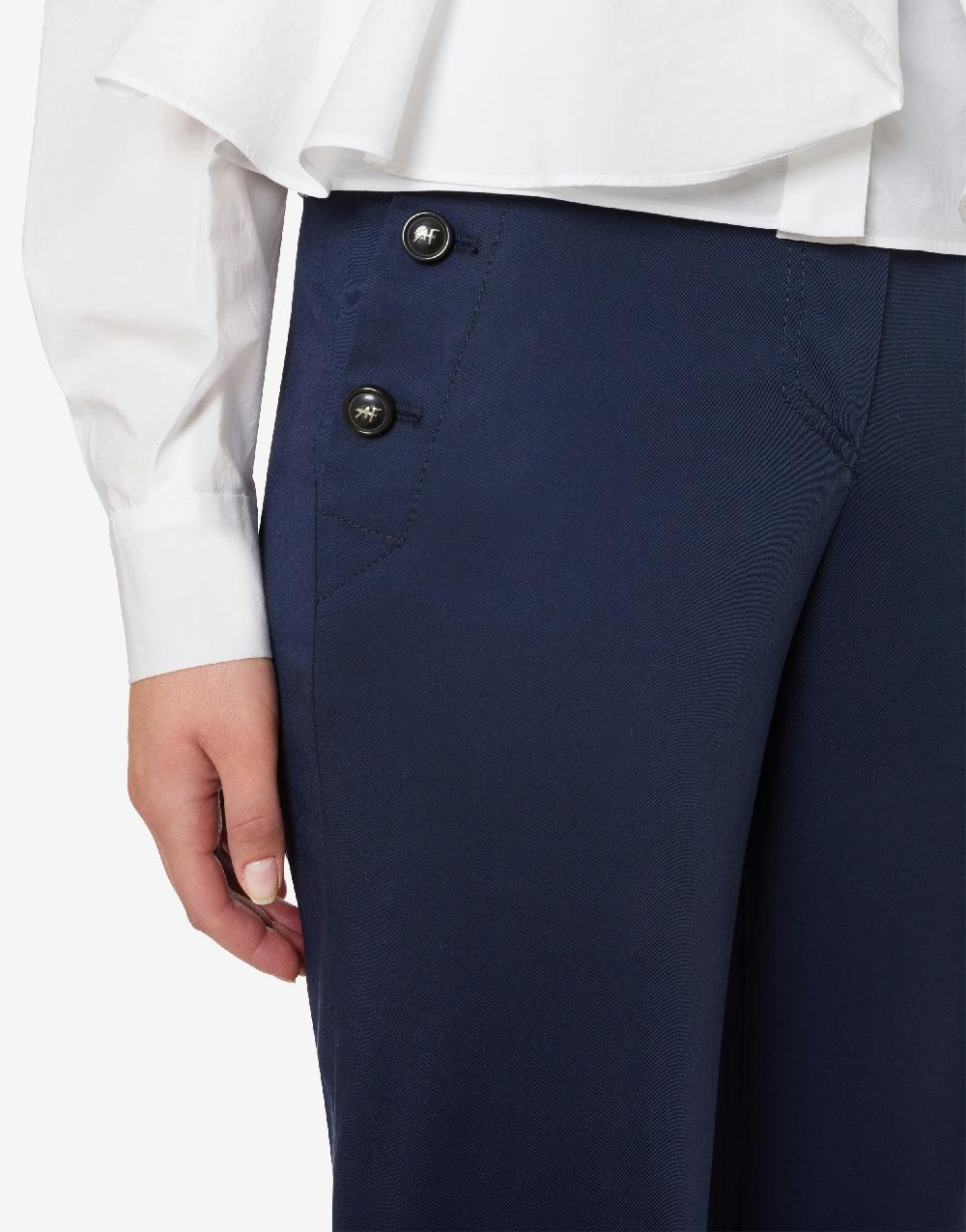Alberta Ferretti Pantalone flare in tela di cotone stretch Economico