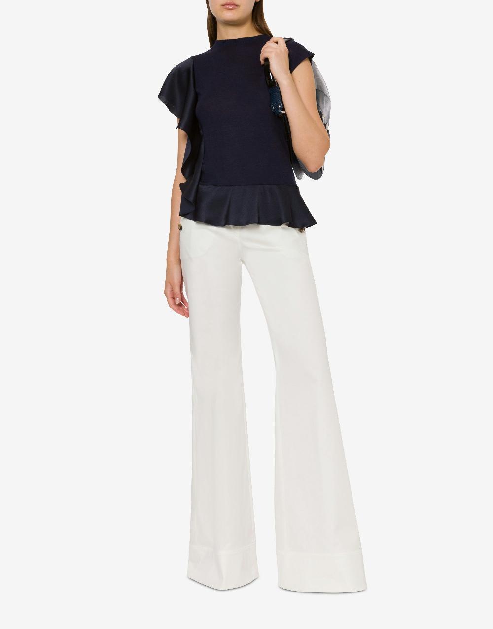 Alberta Ferretti Maglia in cashmere e seta con ruches Online