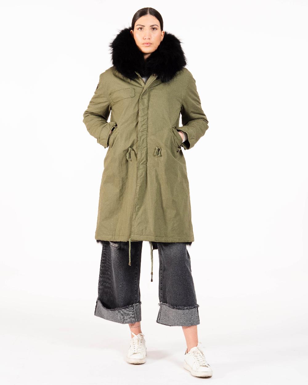 Alessandra chamonix CAMILLE MILITARY BLACK / PARKA Saldi Di Fabbrica
