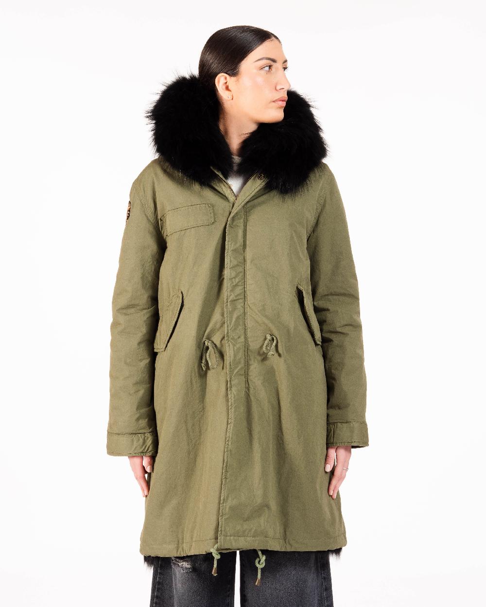 Alessandra chamonix CAMILLE MILITARY BLACK / PARKA Saldi Di Fabbrica