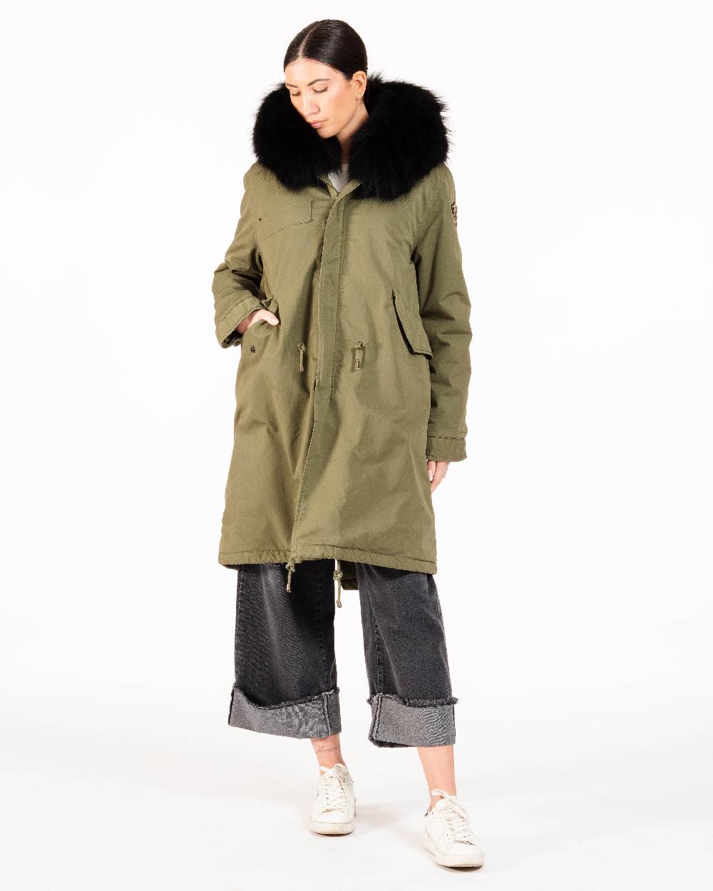 Alessandra chamonix AMANDINE MILITARY BLACK / PARKA Vendite Flash