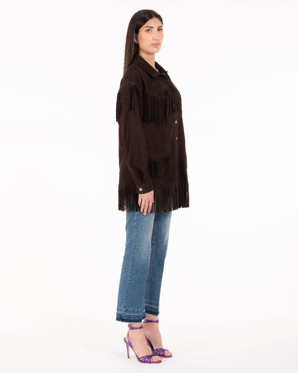 Alessandra chamonix PAIGE MORO / GIACCA CON FRANGE Acquista Ora